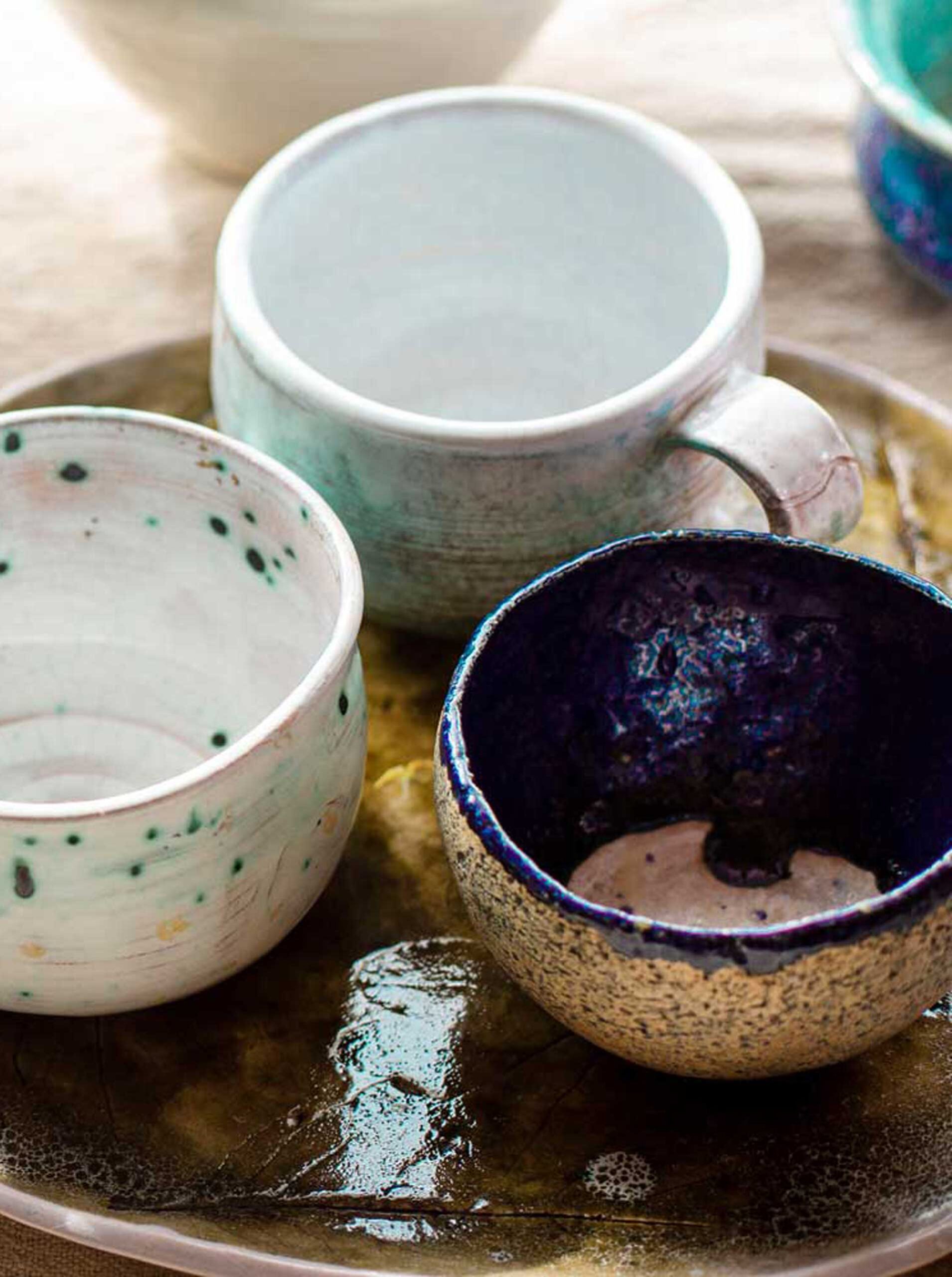 Stoneware Mugs and bowls at Artist for a Day in North Olmsted, Ohio